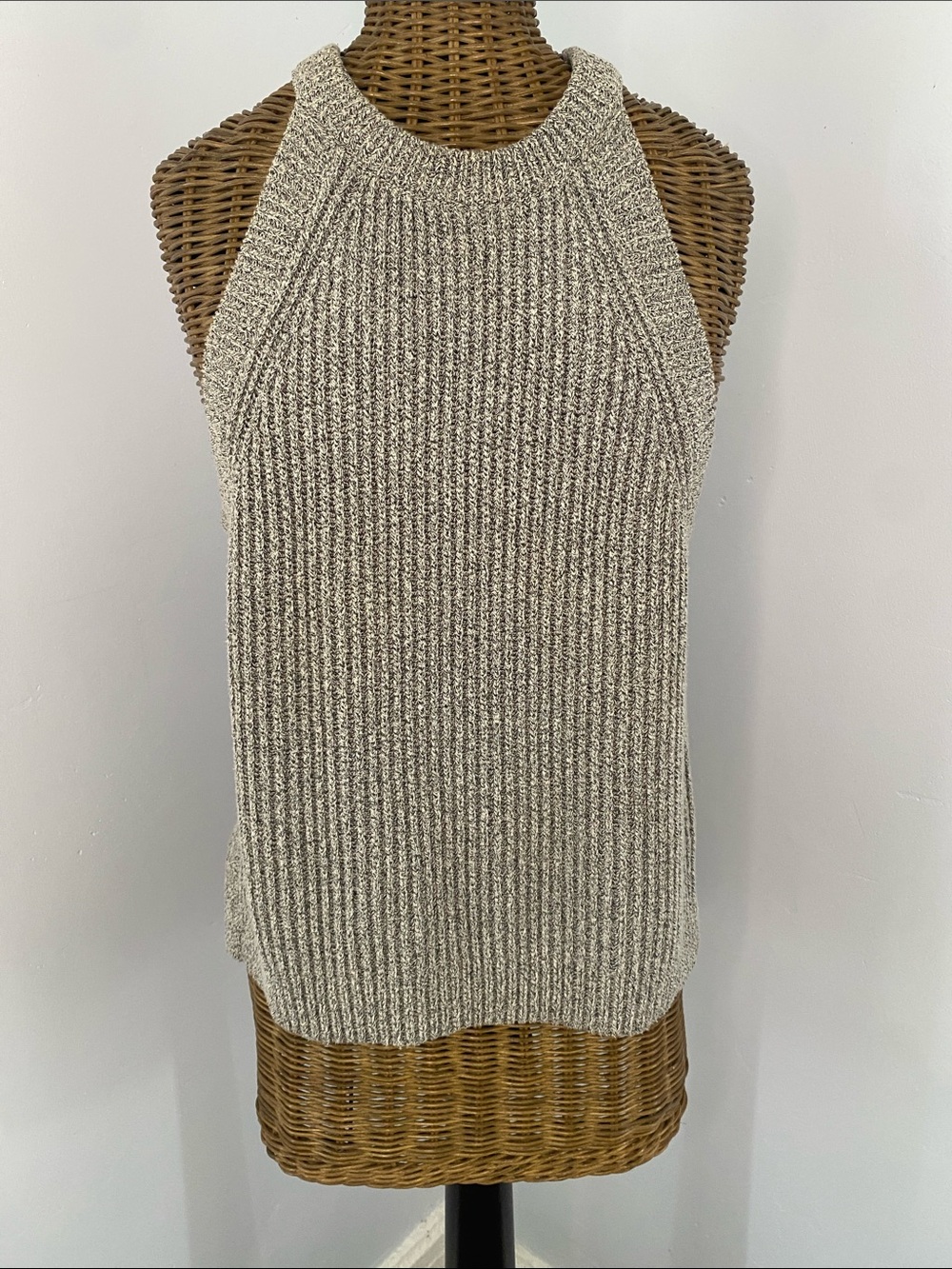 Madewell Ribbed Halter Knit Tank Top - Beige